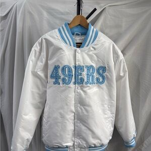 NWOT San Francisco 49ers Black Label Men’s White & Blue XXL Starter Jacket